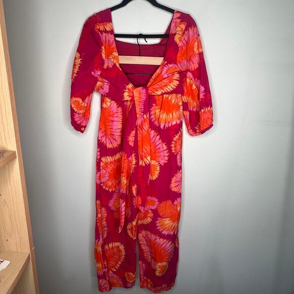 Farm Rio x Anthropologie Tie Dye Cutout Jumpsuit Size Small - Picture 5 of 10